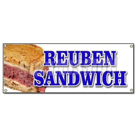 Reuben Sandwich Banner Heavy Duty 13 Oz Vinyl With Grommets